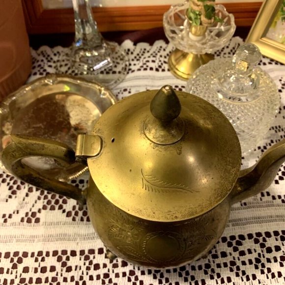Accents Witch Ornate Brass Teapot Cauldron Altar Herbs Magic Spells